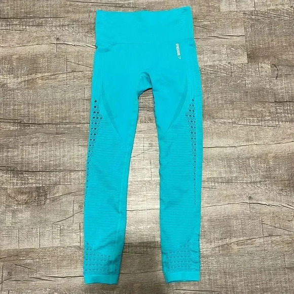 Gymshark Pants - Gymshark - Energy Seamless Leggings - Teal - S/M - Gently Used!!
